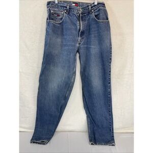 Tommy Hilfiger Tommy Jeans Big Patch Logo Mens Size 34/34 Straight Leg Vtg Y2K